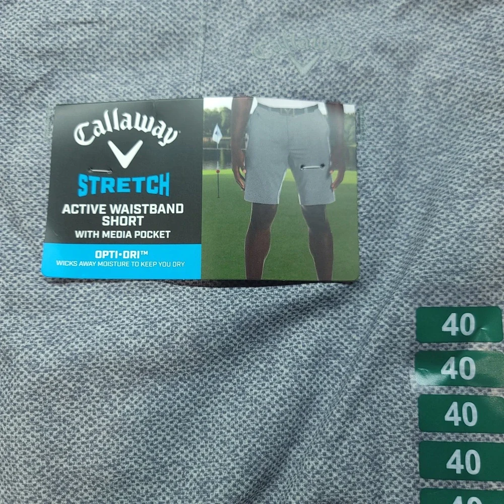 Callaway Mens 40 Quiet Shade Grey Performance Golf Shorts Active Waistband NEW